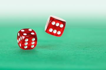 red dice rolling