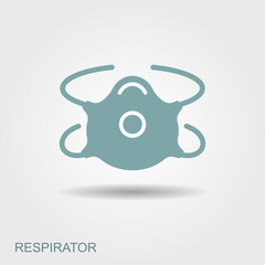 Obraz premium Respiratory protection mask vector illustration. Flat icon with shadow