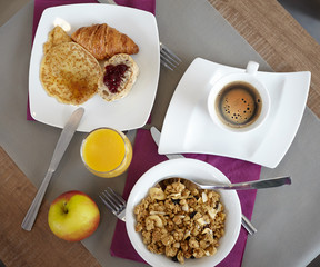 Petit d&eacute;jeuner vu du dessus