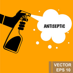 Antiseptic. Antibacterial. Treatment. For your design. Flat style