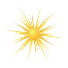 Sun icon for weather design. Vector logo