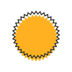 Jagged circle background, abstract starburst border illustration - Vector