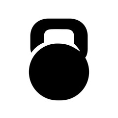 Black kettlebell icon design, illustration of gym equipment, vector silhouette