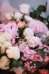 
beautiful natural flowers as interior decoration, wedding background, bridal bouquet, wedding flowers