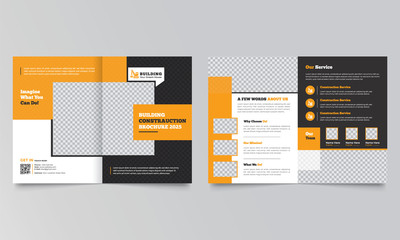 Construction Flyer Template And Construction Brochure  Cover Or Brochure Design 