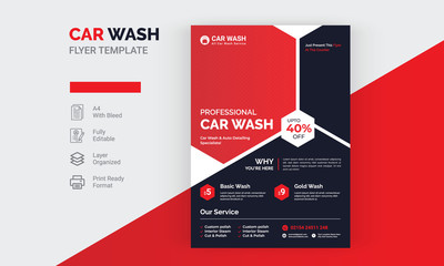 Car Wash flyer Or Car Repair Banner Cover Design