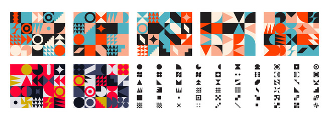 Universal shapes set for graphic design