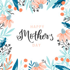 Happy Mothers day greeting card on white background