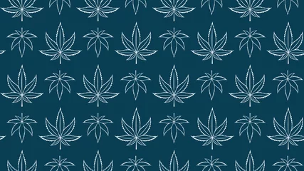 Foto op Canvas Seamless pattern with cannabis leaves. Cannabis, sativa, indica,marijuana. Vector Illustration background © eosboy