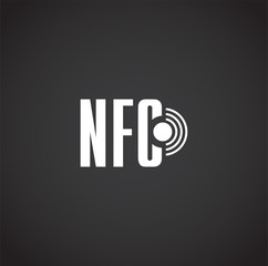 NFC related icon on background for graphic and web design. Creative illustration concept symbol for web or mobile app