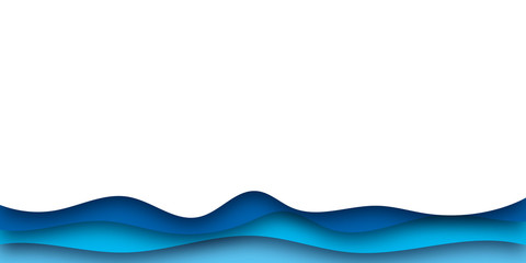 simple blue paper cut background . abstract blue paper cut background vector illustration with text space or copy space