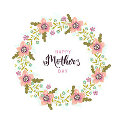 Happy Mothers day greeting card on white background