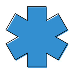 Hospital cross symbol, Medical health icon isolated on white background. Emergency design