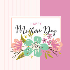 Happy Mothers day greeting card on white background