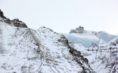 View of Jungfrau Mountain from Kleine Scheidegg. Bernese Alps, Switzerland, Europe.