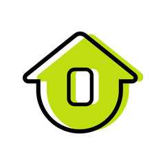 Sweet home logo template, cute house icon design, stay home symbol - Vector