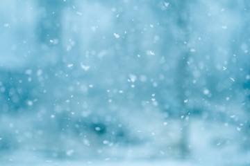 Snowfall in the countryside