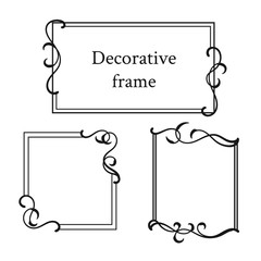 Set of vintage frames with floral scrolls.