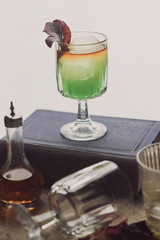 alcoholic cocktail with greens ice