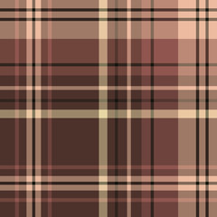 Seamless pattern in interesting beautiful brown and beige colors for plaid, fabric, textile, clothes, tablecloth and other things. Vector image.