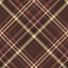 Seamless pattern in interesting beautiful brown and beige colors for plaid, fabric, textile, clothes, tablecloth and other things. Vector image.  2