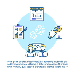 Crisis management concept icon with text. PPT page vector template. Financial and economic problems solution. Emergency measures brochure, magazine, booklet design element with linear illustrations