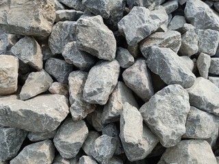 Abstract stones in construction Used in slope protection against soil collapse