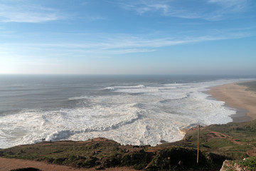 Nazare, Extremadura, Portugal: panorama of the coast from the Promontorio do Sítio
