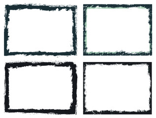 Set of grunge border frames.Vector grunge backgrounds.