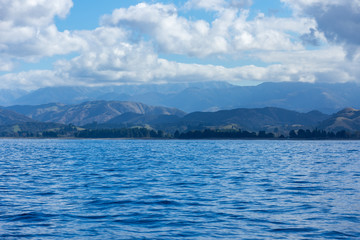 Obraz premium View of the Kaikoura coastline, New Zealand on a sunny day
