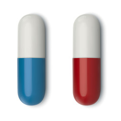 3d realistic white medical pill, top view. Design template of pills, capsules for graphics,mockup. Vector illustration.