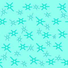 Coronavirus seamless pattern. Repetitive vector illustration of flat blue viruses isolated on background. Coronavirus, pandemic