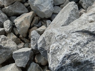 Abstract stones in construction Used in slope protection against soil collapse