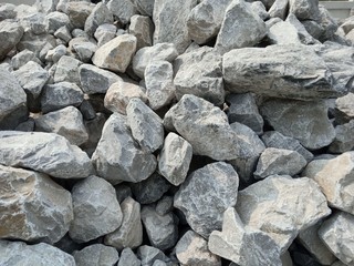 Abstract stones in construction Used in slope protection against soil collapse