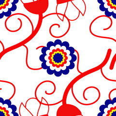 Folk floral pattern