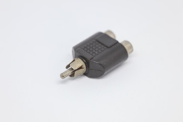 Stereo Plug To Dual RCA Jack Adapter isolated on white background