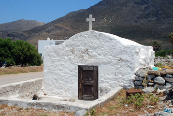 A small chapel at Agios Antonios on the Greek island of Tilos