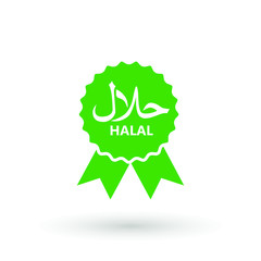 Halal logo icon vector. Halal food emblem .Sign design. Certificate tag. Food product dietary label for apps and websites