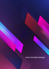 Fototapeta premium Abstract dynamic background, simple geometric shapes, blocks, stripes. Bright gradient colors. Template for corporate design.