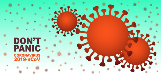 Novel coronavirus 2019 nCoV. Vector influenza virus background. Concept asian flu pandemic. Biological banner with bacteria, microbe infection. Vector Illustrations
