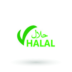 Halal logo icon vector. Halal food emblem .Sign design. Certificate tag. Food product dietary label for apps and websites