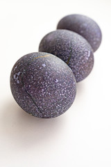 3 Blueberry colored Easter eggs