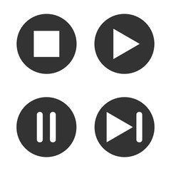 Media Player Icons Set isolated on white background. Vector illustration.