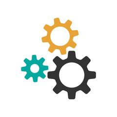 Gear icon isolated on white background. Vector illustration.