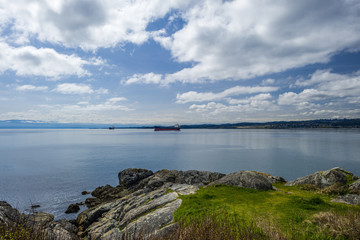 Fototapeta na wymiar View of the Salish Sea from Saxe Point