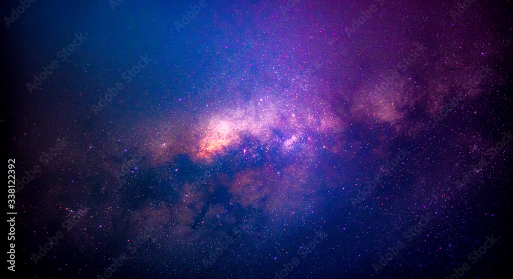 Wall mural star milky way galaxy on night sky background, stars light and bright beauty on skyscape, milky way 