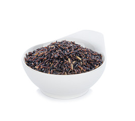 rice in bowl isolated on white background