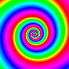 Rainbow spiral background. Abstract vector colored loop.