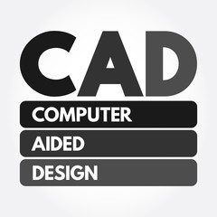 CAD - Computer Aided Design acronym, technology concept background