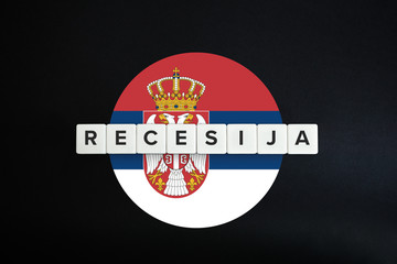 Serbia facing recession (recesija) and decline of economy due to coronavirus or covid-19 crisis....